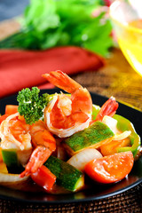 Fried with shrimp