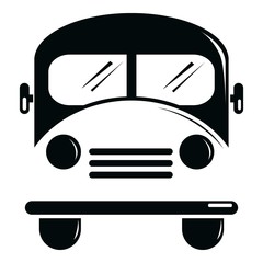 School bus icon, simple black style