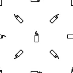 Plastic bottle of drain cleaner pattern seamless black