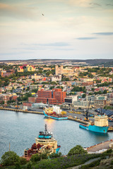 Fototapeta na wymiar St. John's cityscape, capital city of Newfoundland and Labrador, Canada