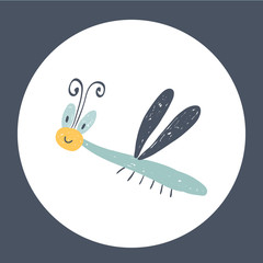 Hand drawn vector dragonfly