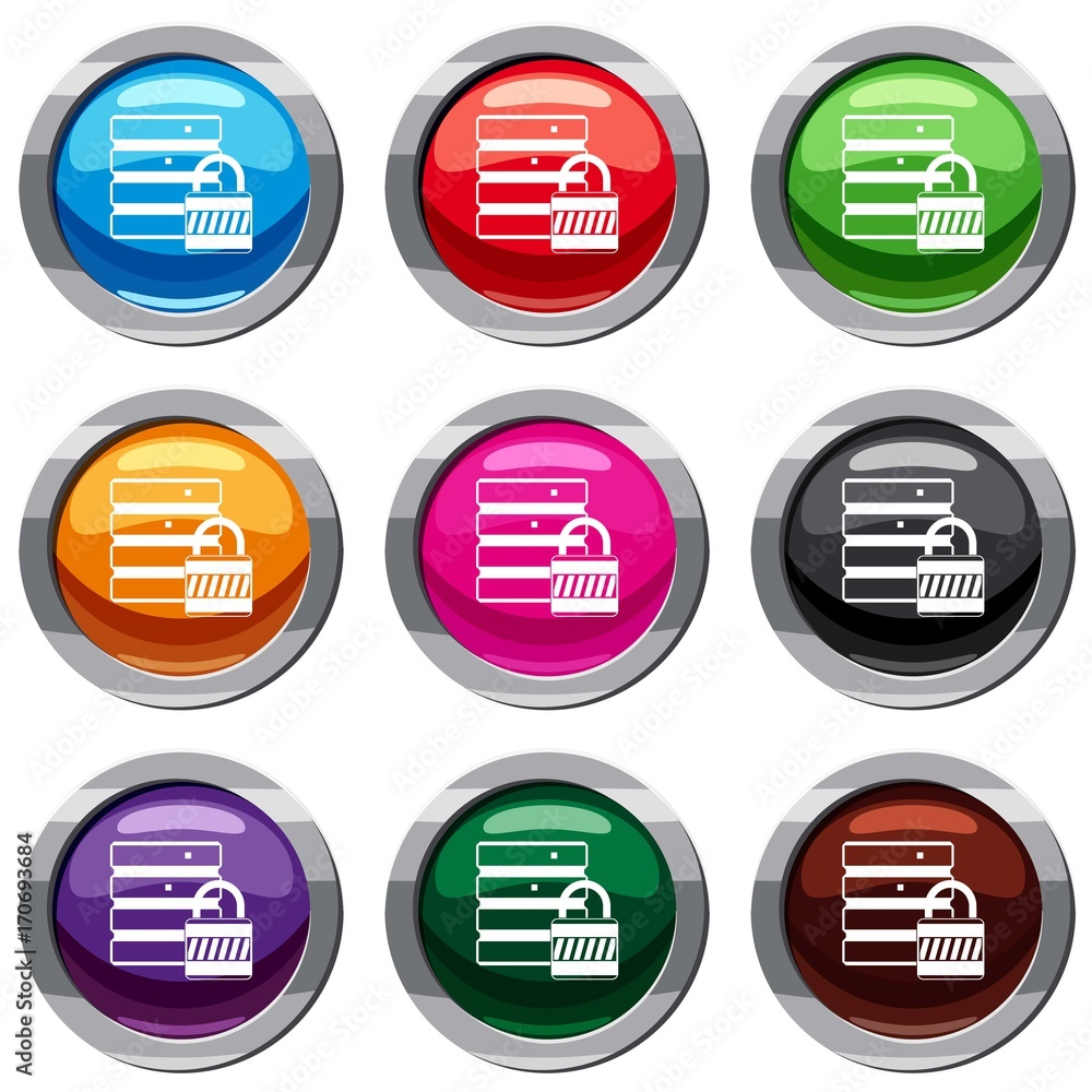 Poster Database with padlock set 9 collection