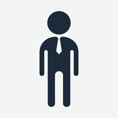 Business people black flat vector icon. Element for infographics and analytics, statistics and reports. Sociology, demography and business processes. Isolated on white background.