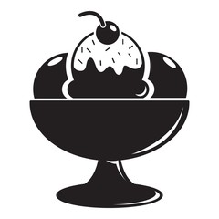Ice cream icon, simple black style