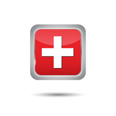 BOUTONS CARRES COLLECTION ROUGE. button Plus.