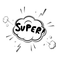 Pop art black illustration. Vector comic design.