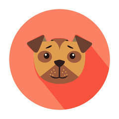 Cute Dog Muzzle Cartoon Flat Vector Icon