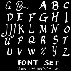 Hand drawn alphabet letters Vector on chalkboard eps10