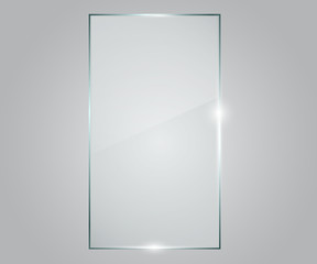  Glass banner realistic vector illustration