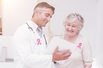 Composite image of breast cancer awareness ribbon