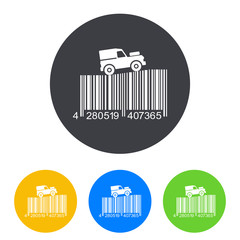 Icono plano codigo de barras Land Rover en circulo varios colores