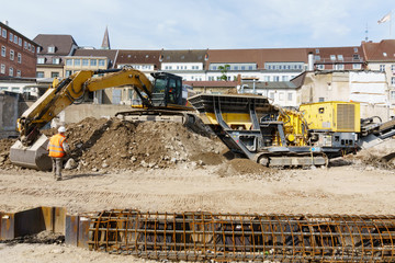 Rückgewinnung von Erde aus dem Bausschutt