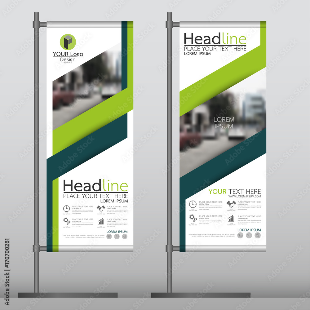 Wall mural Roll up business banner design vertical template vector, cover presentation abstract geometric background, modern publication display and flag-banner, layout in rectangle size.