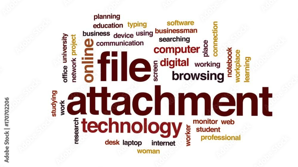 Poster file attachment animated word cloud, text design animation.