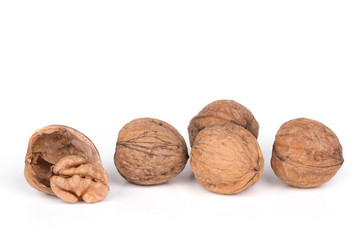 Useful nuts walnut isolated on whine background