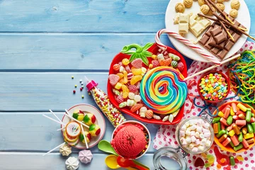 Tuinposter Colorful childs sweets and treats © exclusive-design