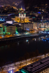 Fototapeta na wymiar Salzburg Austria at night