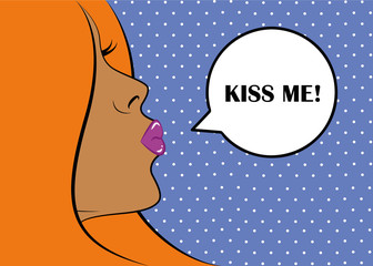 kiss me pop art girl