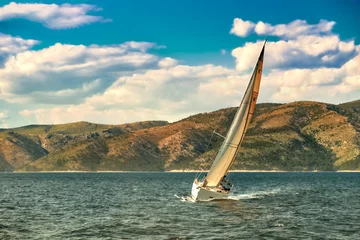 Foto auf Acrylglas Segeln Segelboot kroatische Küste