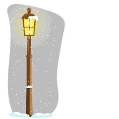 a street lamp . Winter evening snow . Place for text. Cartoon. Vector. - 170710675