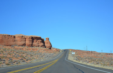Scenic road to Grand Canyon in the USA, state Arizona