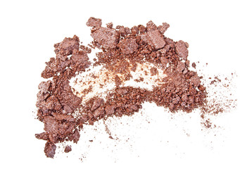 Makeup eye shadow stroke isolated on a white background