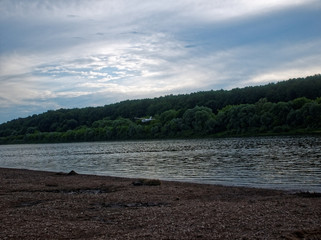 evening on the Oka river in the Tula region