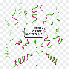 Colorful celebration background with confetti.