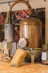 Perfume making equipment in the Fragonard perfume factory in Grasse, Cote d'Azur, France