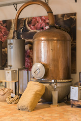 Perfume making equipment in the Fragonard perfume factory in Grasse, Cote d'Azur, France