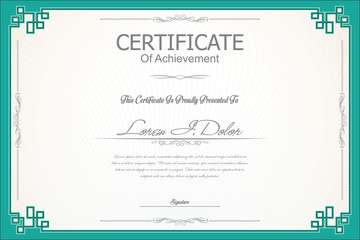 Certificate or diploma retro template 