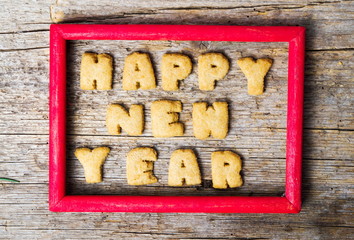 Happy new year note in a frame