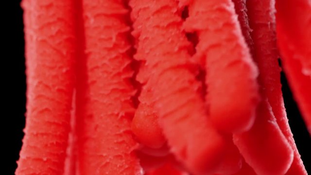 Meat grinder grinds the abstract meat.
