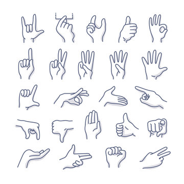 Hands Gestures Doodle Icons