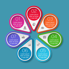 Vector infographic template for diagram, graph, presentation, chart, business concept with 7 options.