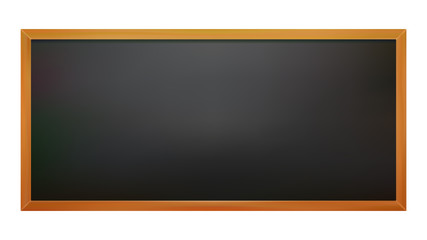 Realistic black board with wooden frame vector illustration
