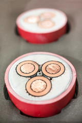 Cross section of high-voltage cable.