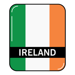 National flag and ensign of the Republic of Ireland.European country. European Union.Irish tricolour.Concept of design of a poster, banner, icon or the leaflet for the website or a mobile application