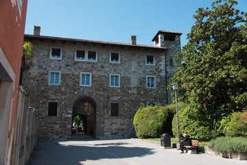 Fototapeta na wymiar Fortress of Gradisca d'Isonzo. Huge walls and bastions.