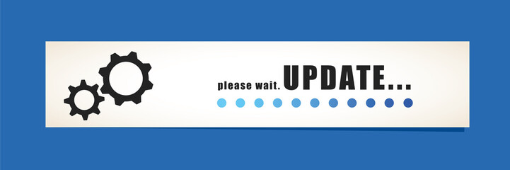 please wait update banner blau
