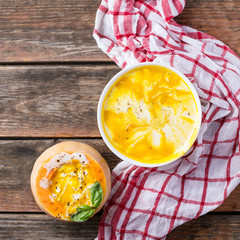 Pumpkin soup with vegetables