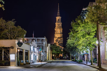 Fototapeta na wymiar Charleston at night