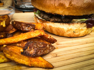 home made burgers & wedges 
