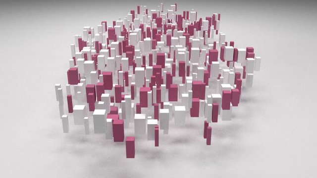 Map of Qatar - Middle East | 3D rain of little bricks