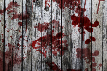 Blood on a wooden background
