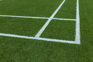 Obraz premium Field soccer green grass white lines