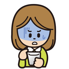 スマートフォンを青ざめて操作する女性