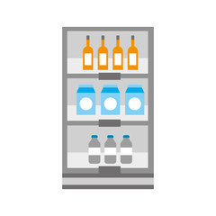 supermarket grocery and store drinks bottles and boxes vector illustration