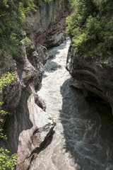 Obraz premium The mountain river in the gorge.