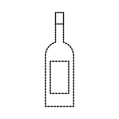 wine bottle drink beverage market product vector illustration